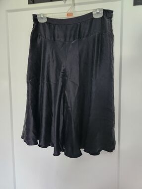 Sinple Black Satin Skirt